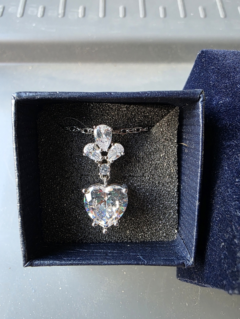 Stauer DiamondAura Heart Necklace